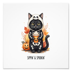 Foto Gato Lindo y Espeluznante de Halloween