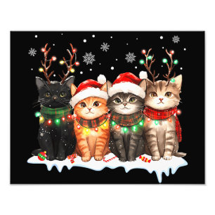 Foto Gato Luces de Navidad Reno Santa Gato de Navidad