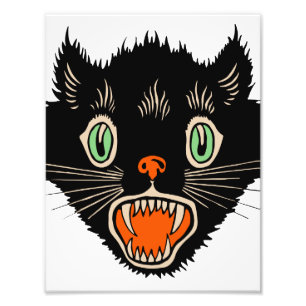 Foto Gato negro asustado de Halloween