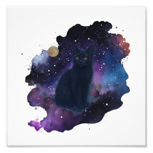 Foto Gato negro celeste espíritu místico animal cósmico