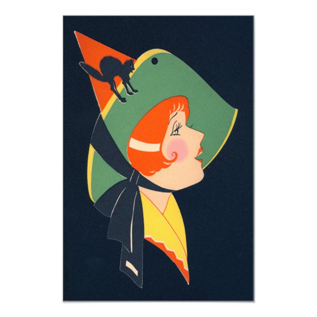 Foto Gato negro de Gorra de brujas Art Deco (Frente)