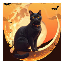 Foto Gato negro de Halloween moderno
