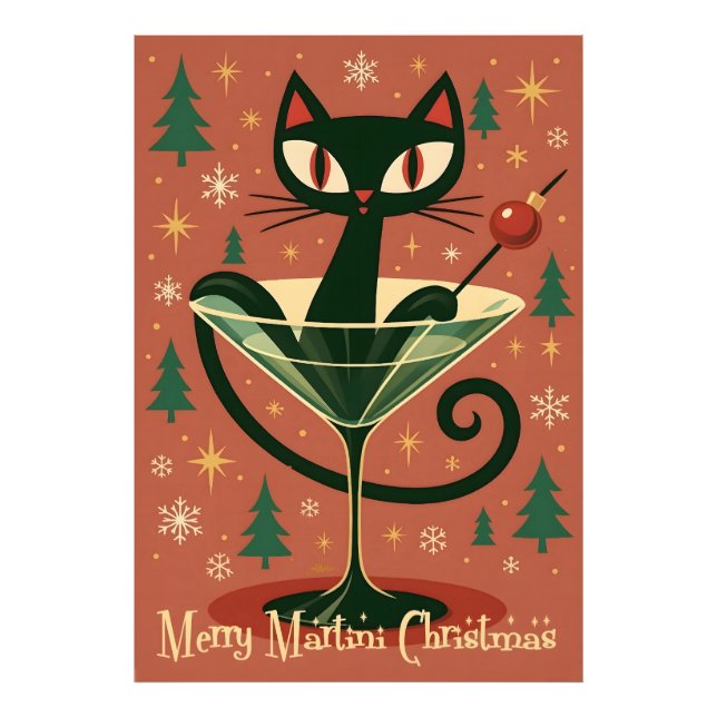 Foto Gato Negro de Martini Alegre Navidad de Mitad de S (Frente)