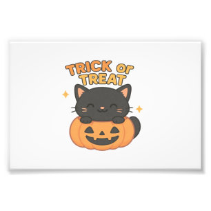 Foto Gato negro lindo en calabaza � Truco o trato Kawai