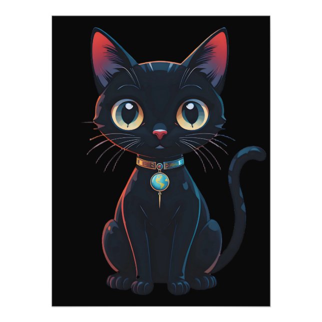 Foto Gato negro poco espeluznante (Frente)