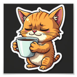 Foto gato sujetando un café