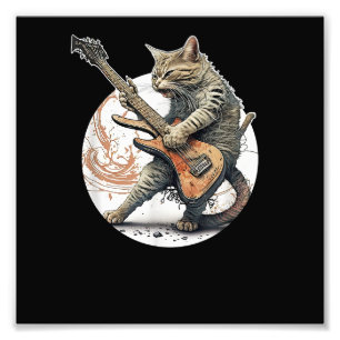 Foto Gato tocando guitarra rock Cat fuerte Metalizado M