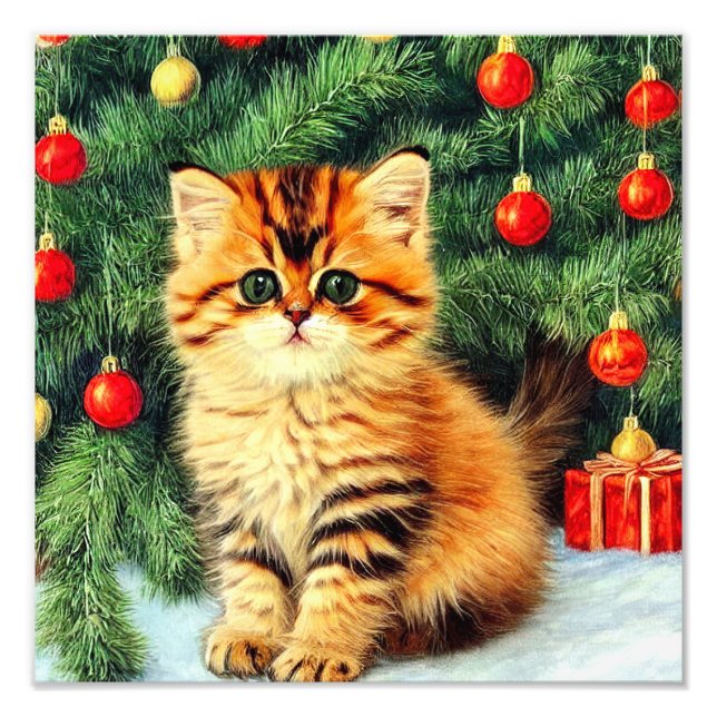 Foto Gato vintage de Navidad (Frente)