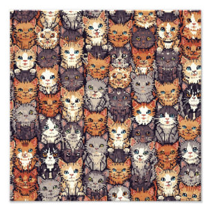 Foto Gatos Coloridos Digitales Pixelados