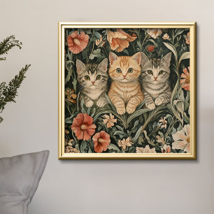 Foto Gatos Cuadros Gatitos Vintage Estilo William Morri