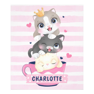 Foto Gatos de dibujos animados lindos apilados rayas ro