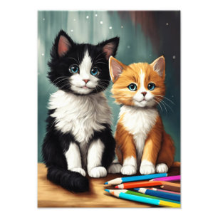 Foto Gatos de figuras negras y blancas