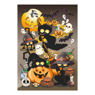 Foto Gatos divertidos de Halloween en una fiesta