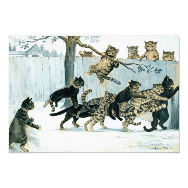 Foto Gatos en juego por Louis Wain (Frente)