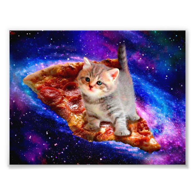 Foto Gatos en pizza espacial (Frente)