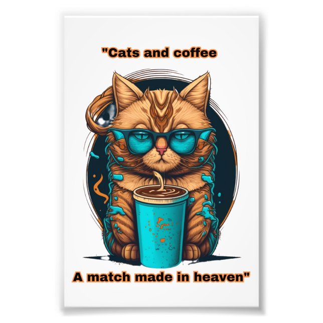 Foto Gatos y café - un juego hecho en el cielo (Frente)
