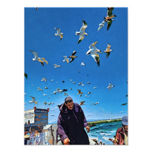 Foto Gaviotas Que Volan Sobre La Gente A Orillas De La