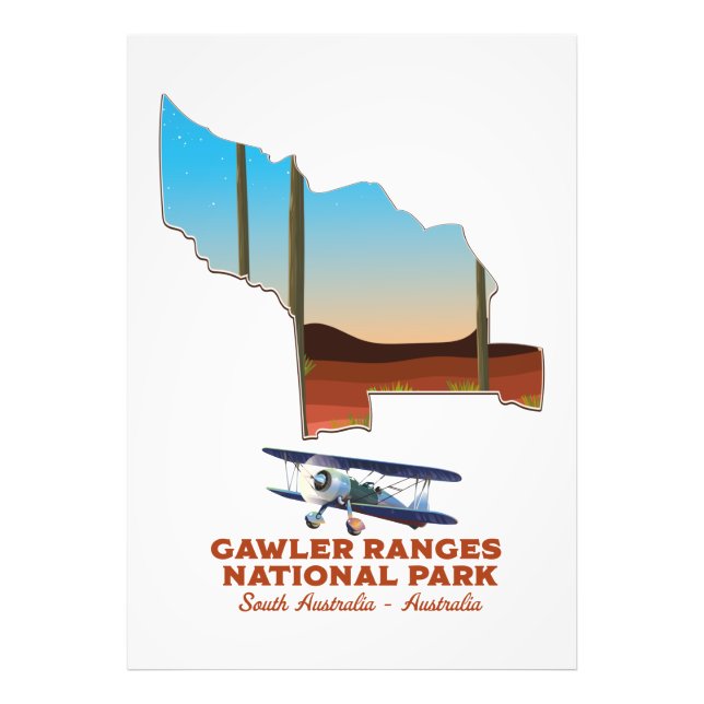 Foto Gawler rangos mapa de afiches de viajes (Frente)