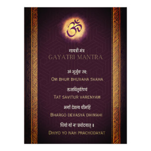 Foto Gayatri Mantra Sanskrit e inglés