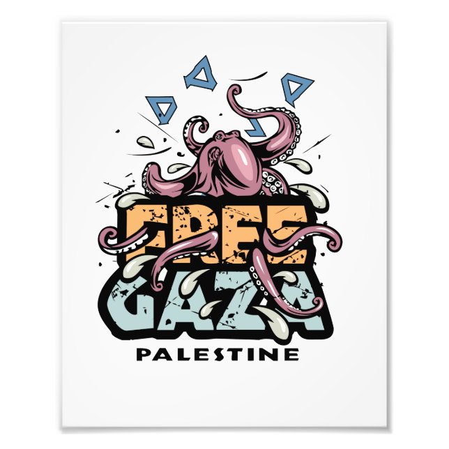 Foto Gaza Libre Palestina - Ilustracion Octopus (Frente)