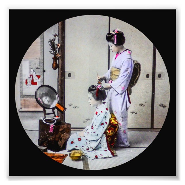 Foto Geisha Hair Vestido Vintage 芸 Japonesa 者 (Frente)