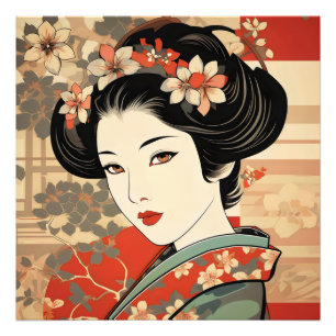Foto Geisha Tradicional Ukiyo-e