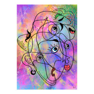 Foto Gente abstracta rostros estados de ánimo - Dibujo 