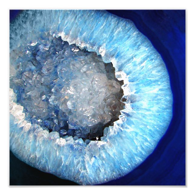 Foto Geode de cristal azul de caída (Frente)