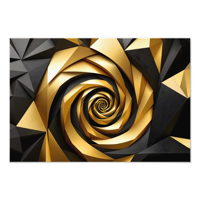 Foto Geometría de espiral dorada (Frente)