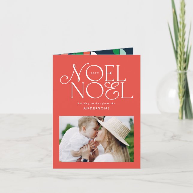 Foto geométrica colorida y brillante de Navidad de (Anverso)