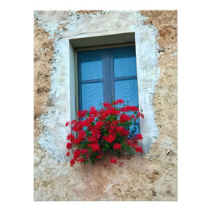 Foto Geranios en la ventana de la Toscana