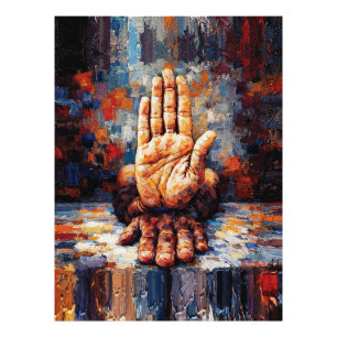 Foto Gesto de mano levantada Expresivo Impasto