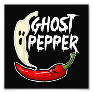Foto Ghost Pepper Funny Spicny Hot Halloween Ghost Pepp