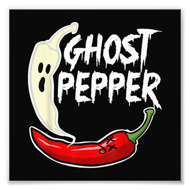 Foto Ghost Pepper Funny Spicny Hot Halloween Ghost Pepp (Frente)