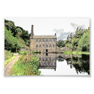 Foto Gibson Mill, Hardcastle Crags Dibujo a lápiz