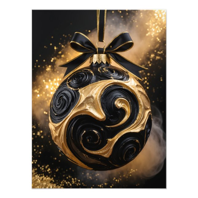 Foto Gilded Charms – Golden Holiday Ornament Poster (Frente)