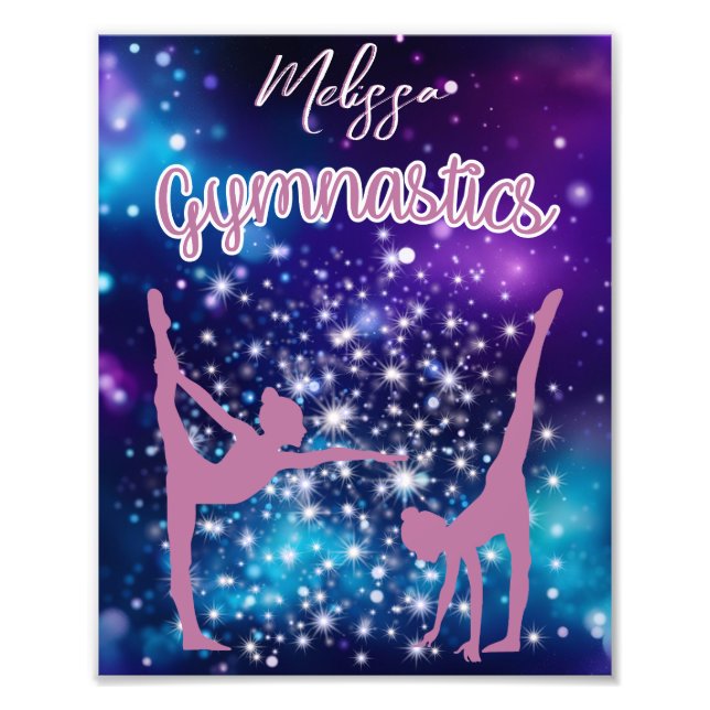 Foto Gimnasia Galaxia Turquesa Púrpura Personalizada (Frente)