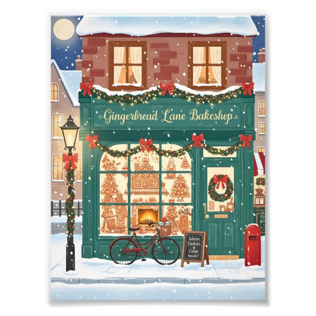 Foto Gingerbread Lane Bakeshop Illustration Posters (Frente)