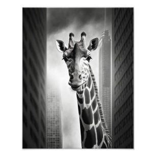 Foto Giraffe en un paisaje urbano