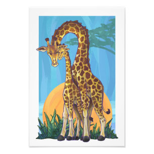 Foto Giraffe Mama y Baby