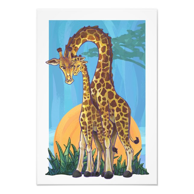 Foto Giraffe Mama y Baby (Frente)