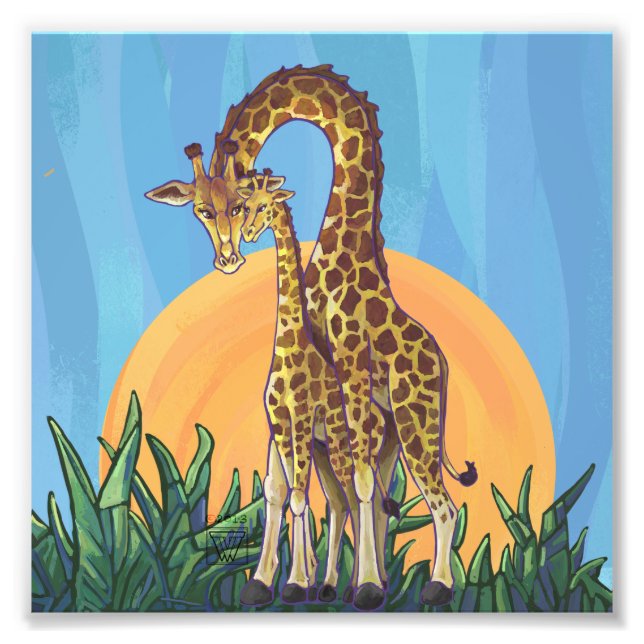 Foto Giraffe Mama y Baby (Frente)