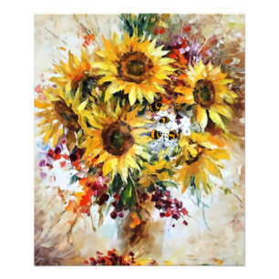 Foto girasoles con abejas