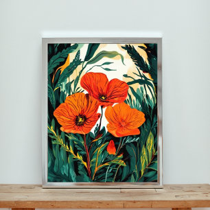 Foto Glade al sol con flores Naranjas
