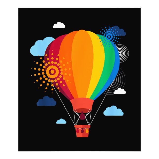 Foto Globo de aire caliente camiseta camiseta con globo (Frente)