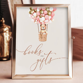 Foto Globos de Oso Rosado de Oro Libros Regalos Baby Sh