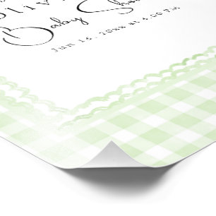 Foto Glorious Gingham Baby Shower Welcome Poster