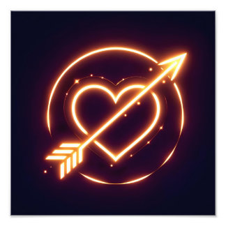 Foto glowing image of a heart with cupid's arrow