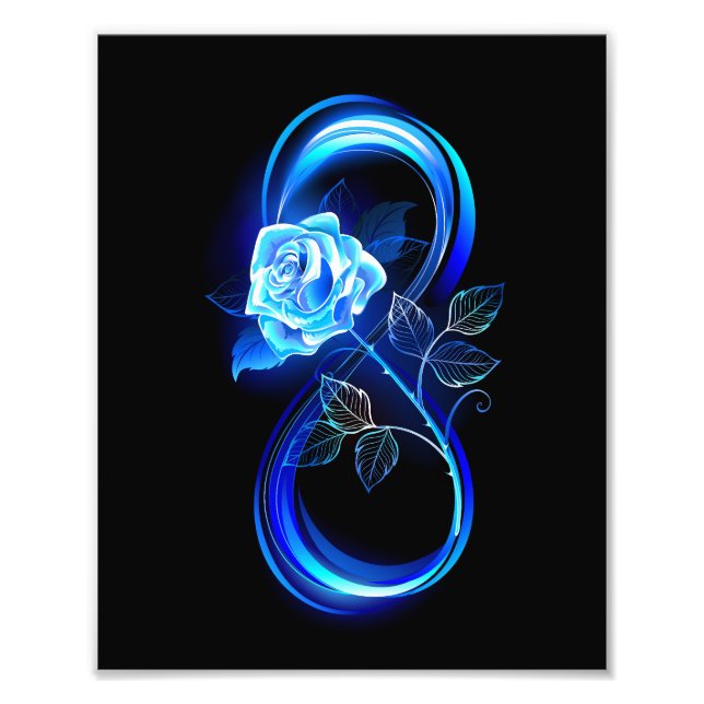 Foto Glowing infinity with blue rose (Frente)