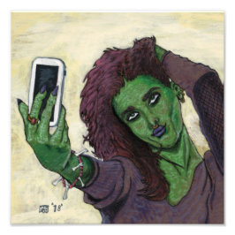 Foto Goblin Chica Phone Selfie Fantasy Art Photo Print